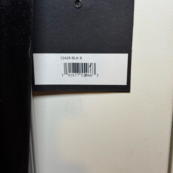 NWT Ieena for Mac Duggal 12428 Charmeuse Rhinestone Strap Trumpet Gown Black - 8 - Picture 11 of 13